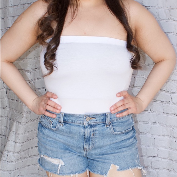 white tube top bodysuit